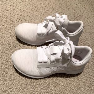 White Adidas Edge Lux Running Shoes.